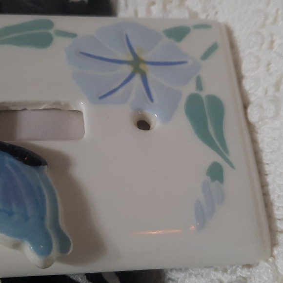Vintage Handpainted Ceramic 3D Butterfly Light Switch Cover - Picture 4 of 8